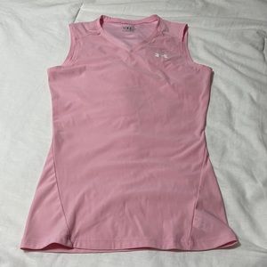 Pink under armour sleeveless workout top